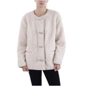 Like new Avec Les Filles boucle sherpa toggle buckle cream coat